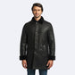 Miles Dark Oak Shearling Leather Coat for Men Discounted

