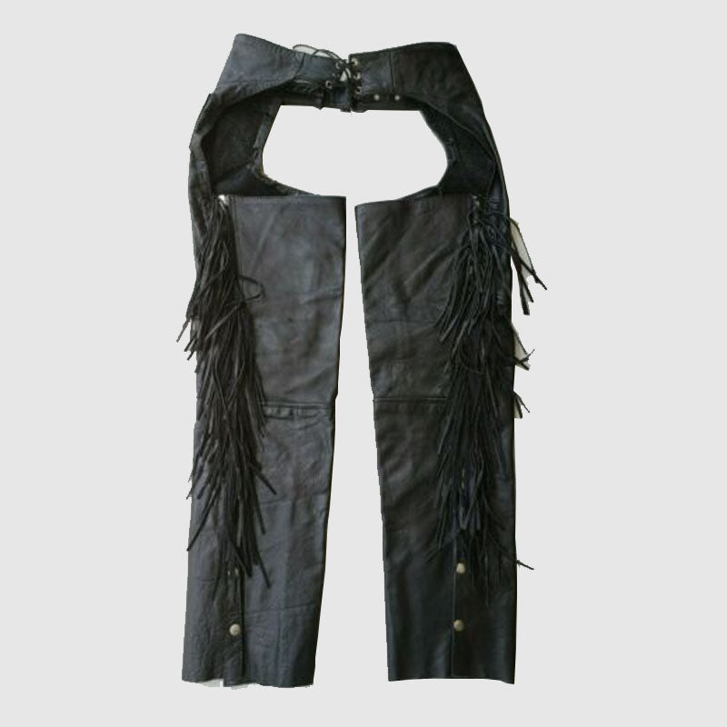 buy black leather chaps on sale