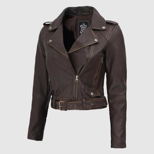 buy online women fashion leather jacket 