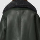 New 2022 Style Women Green RAF Aviator Styled Lambskin Black Shearling Leather Jacket For Sale