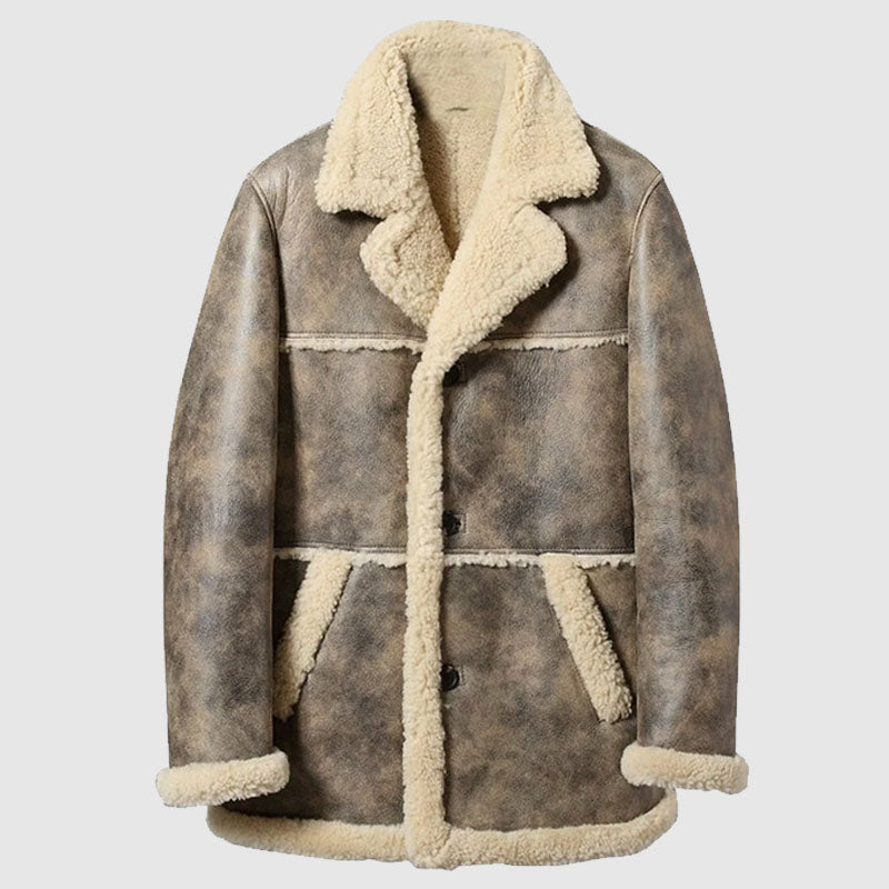 Buy New 2022 Style High Quality Winter Shearling Leather Coat