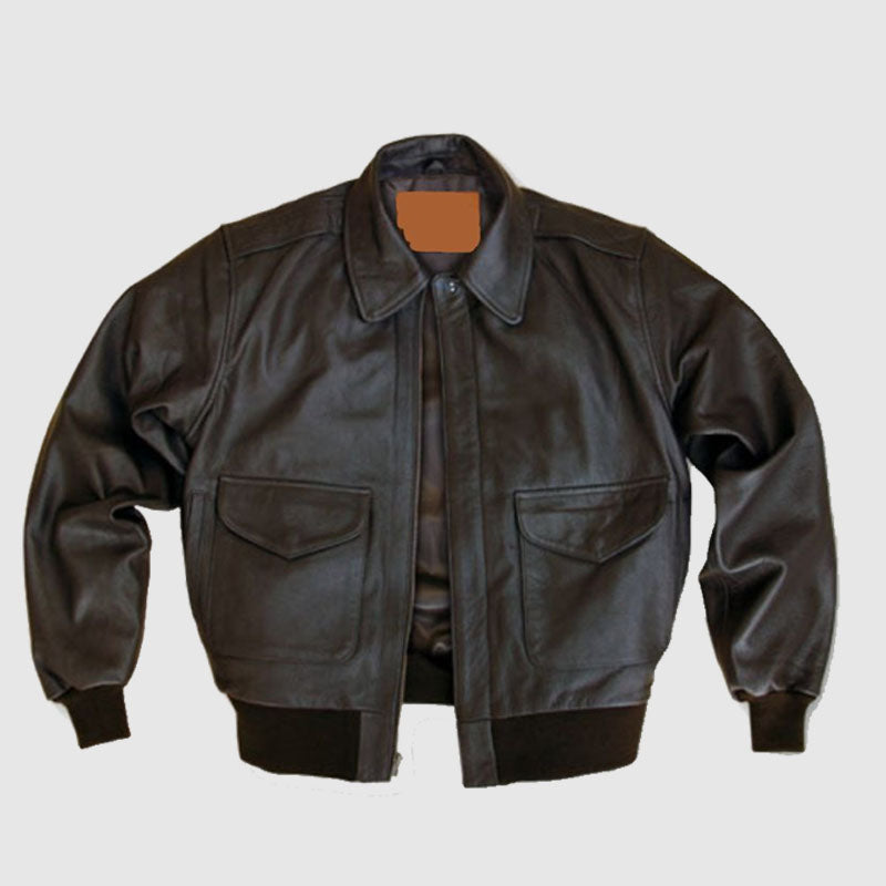 New Style Cooper Original Modern A-2 Leather Flight Brown Jacket For Sale