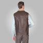 New High Warm Winter Style Mens Brown Leather Shearling Vest For Sale