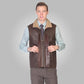 Purchase New Style Mens Brown Leather Shearling Vest For Sale