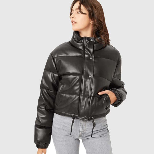 Purchase New Style So Fetch Bubble High Quality Faux Leather Puffer Jackets For Sale