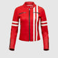 new stylish red women leather jacket for sale