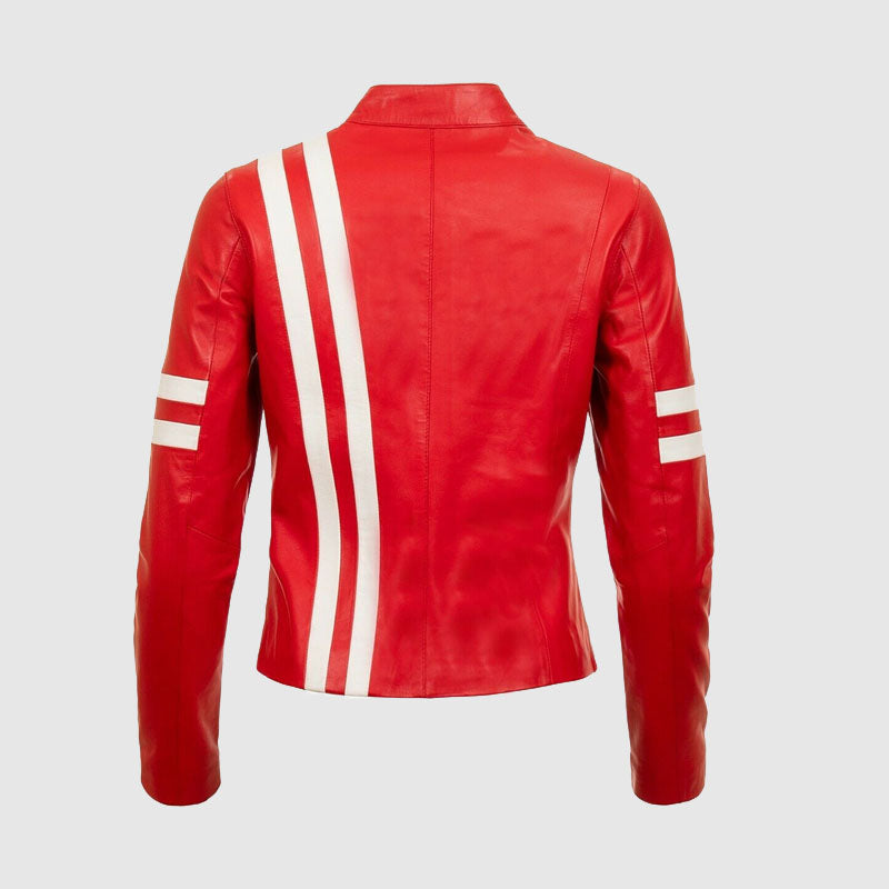 buy online red leather jacket for sale