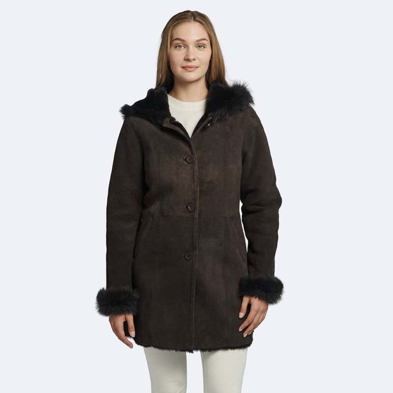 Buy New Christina Shearling Best Style Winter Sheepskin Leather Coats For Sale