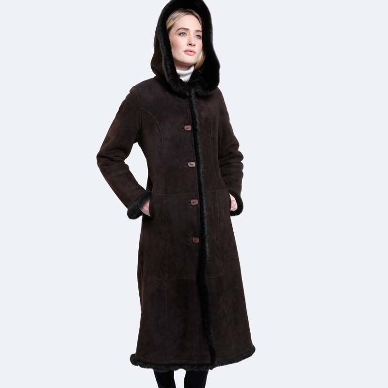 Buy Genuine Unique Look Norma Sheepskin Best Style Shearling Winter Long Coat For Sale 