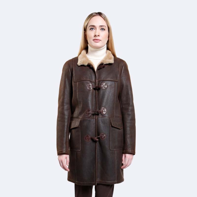 Purchase Genuine High Quality Best Shearling Olivia Sheepskin Coat For Sale