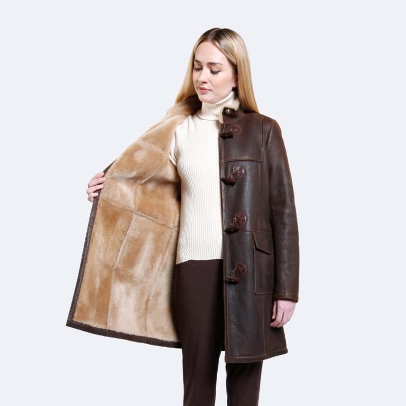 Purchase Genuine High Quality Best Shearling Olivia Sheepskin Coat For Sale