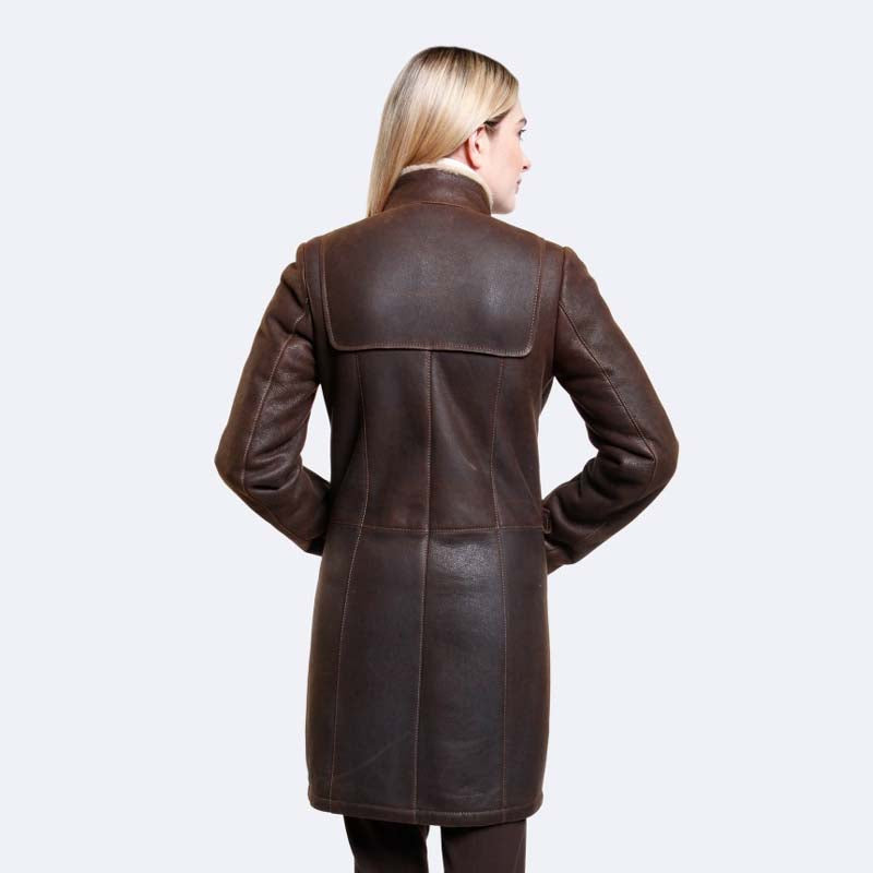 Purchase Genuine High Quality Best Shearling Olivia Sheepskin Coat For Sale