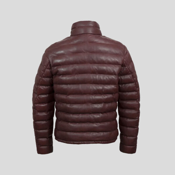  Buy Best Genuine Men’s Brown leather puffer jacket