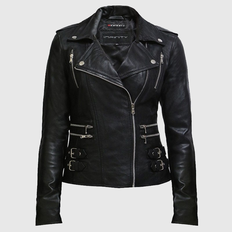  Nappa Lamb Leather Jacket for Women