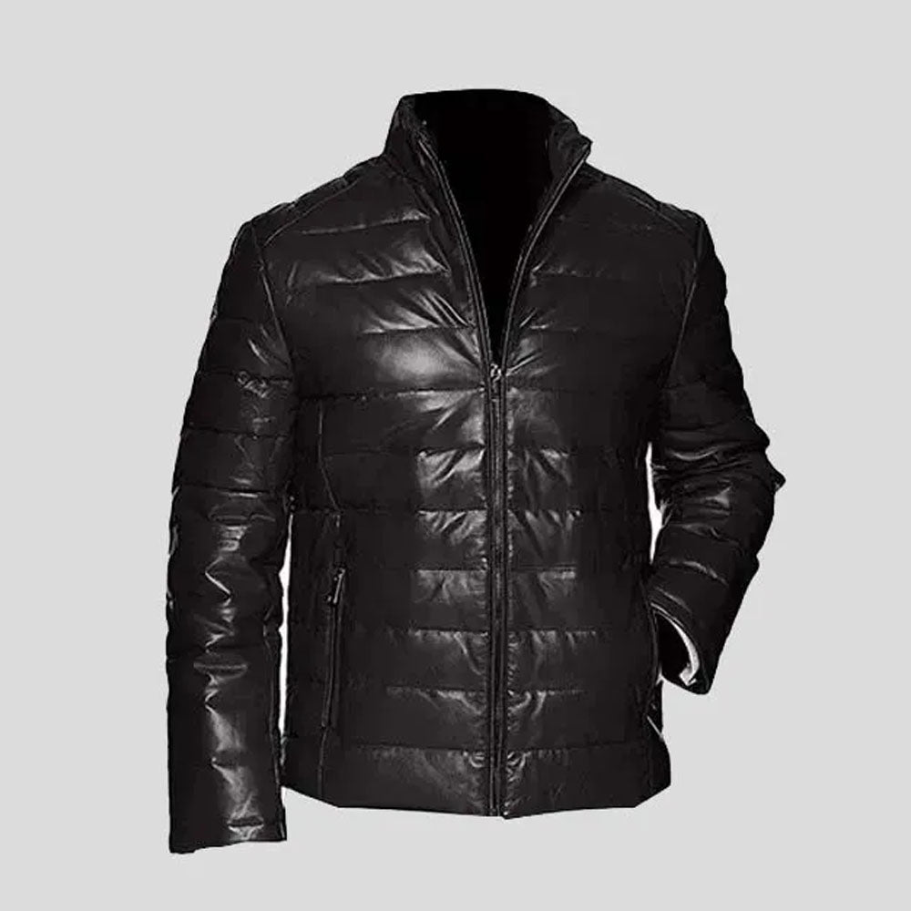 Buy Black Bubble Leather Jacket 