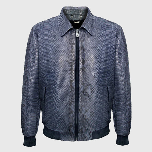 Purchase Best Premium Style Spring Python Leather Flight Jacket For Sale