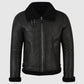 Purchase Best Style Men Winter Sale Jet Black Shearling Leather Jacket
