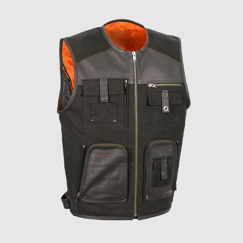 Mens Biker Leather Vest For Sale 