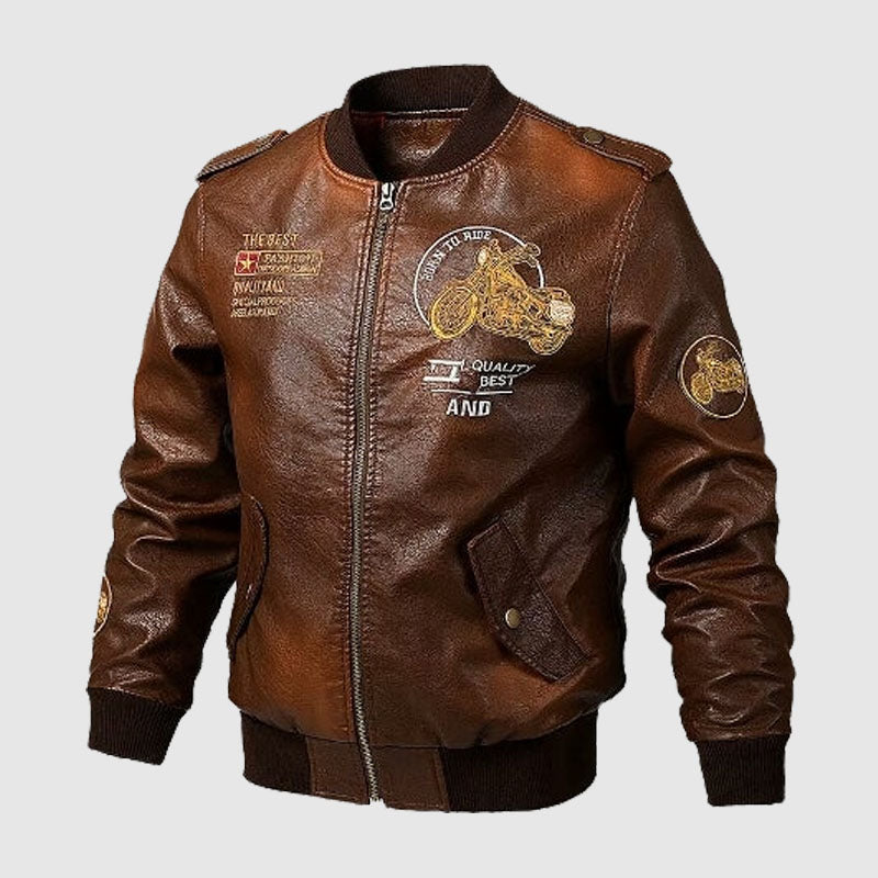 Buy Nice Looking Men’s Brown Style Army Flight Leather Bomber Jacket
