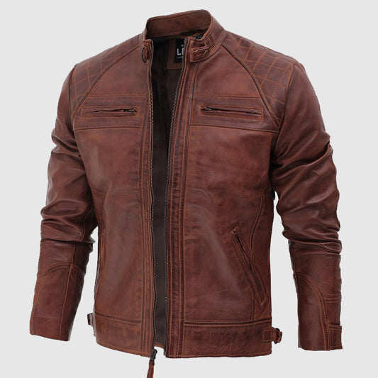 buy best motorbiker leather jacket online shop