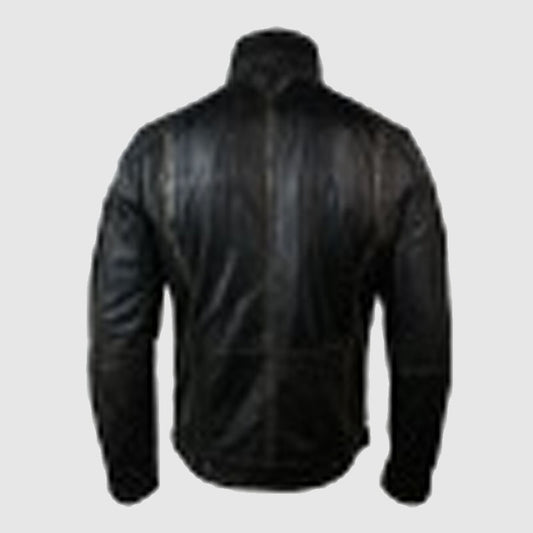 Premium Quality Real Washed Leather Retro Vintage Distressed Jacket Black Rub Off for Men