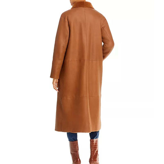 Purchase Best Looking Sheepskin Genuine High Quality Reversible Shearling Coat For Sale