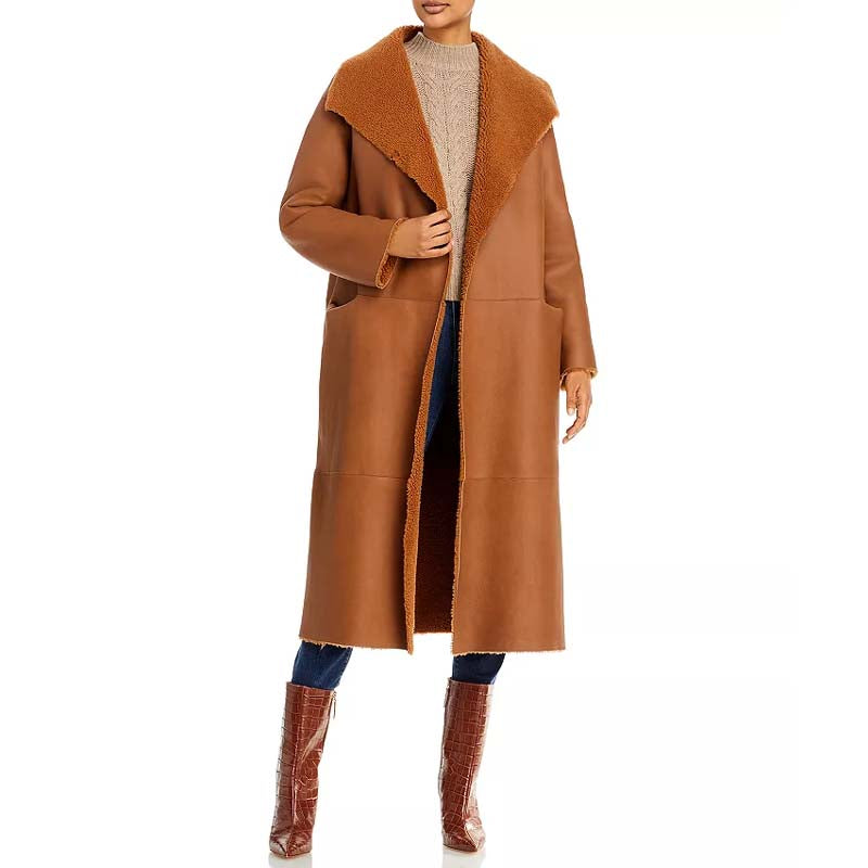 Shop Genuine Best Style Winter Sheepskin Reversible Shearling Coat For Sale