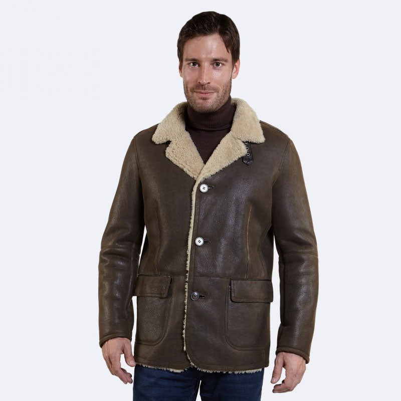Rfx Leather: Best Winter Olive Floyd Sheepskin Jacket for Men
