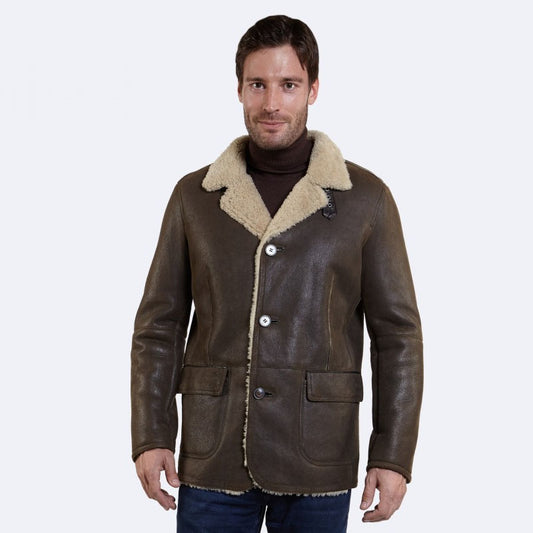 Rfx Leather: Best Winter Olive Floyd Sheepskin Jacket for Men
