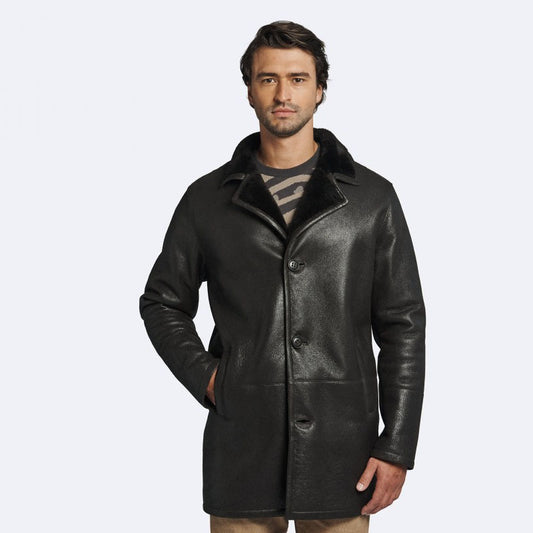 Rfx Leather: Men’s Best Winter Dark Oak Shearling Coat
