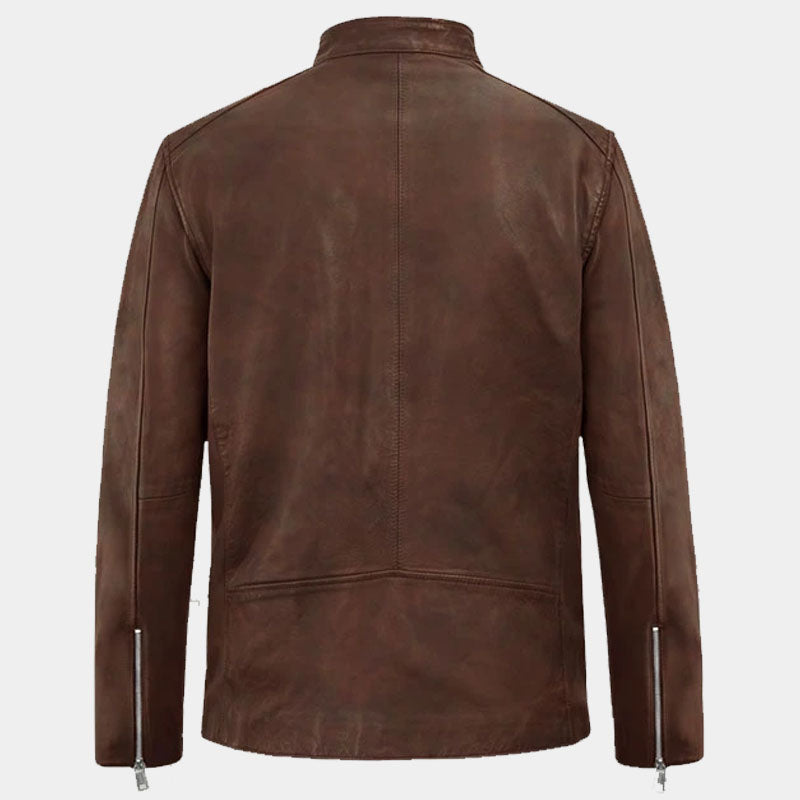 Shop Best Genuine Quality Of Moto Road Spanish Brown Boys Biker Leather Jacket For Sale