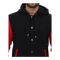 Shop Best Letterman High School Style Salerno Baseball Hooded Red and Black Varsity Jacket For Men