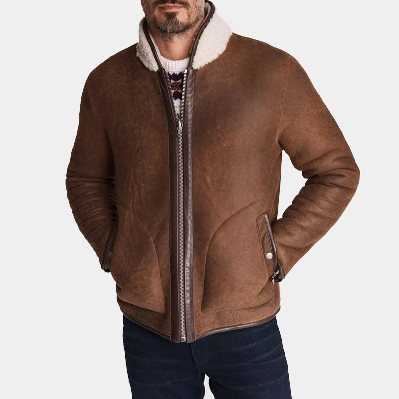 Shop Best Style Genuine Rag & Bone Elliot Shearling Leather Jacket For Sale