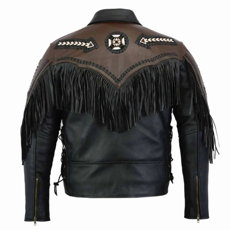 Shop Best Style Leathery Men's Fashion Western Motorbike Jacket Black For Sale