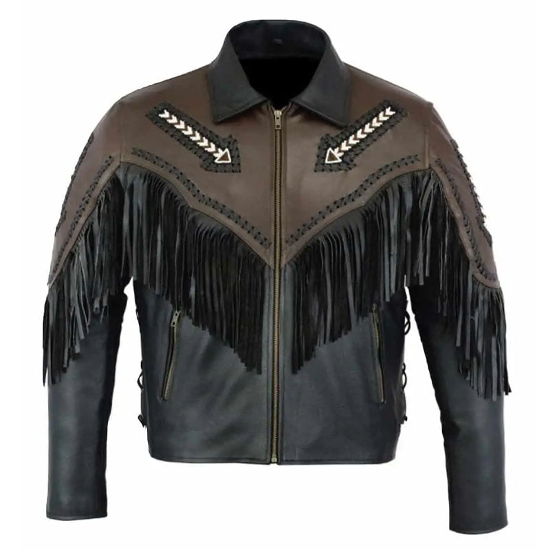 Shop Best Style Leathery Men's Fashion Western Motorbike Jacket Black For Sale