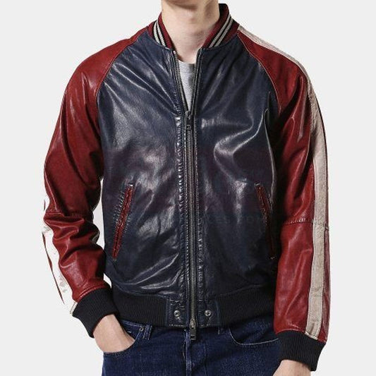 Shop Best Style Men's Diesel L-Truly Buy Bomber Leather Fashion Jacket For Sale