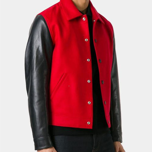 Shop Best Style Premium Ami Alexandre Leather Flight Bomber Jacket For Sale 