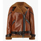 Shop Best Winter Genuine Blanche Rusty Brown Oversized Shearling Jacket For Sale