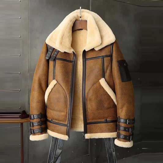 Shop Brown B3 Aviator Flight Jacket: Shearling Leather Style
