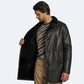 Shop Rfx Leather Dark Oak Paolo Shearling Coat for Men
