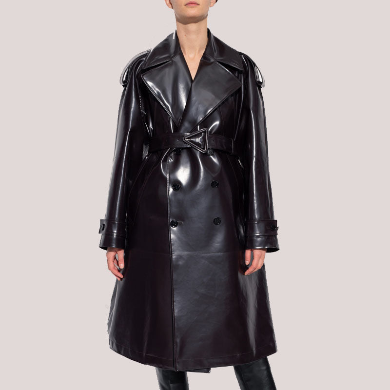 Shop Rfx Leather: Premium Black Trench Long Coat on Sale