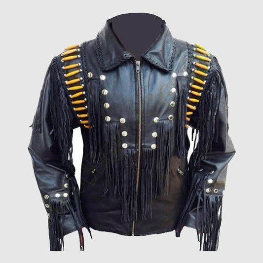 Buy black unisex leather jacket 