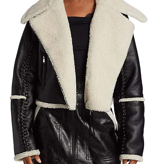 Corinne Faux Fur & Faux Leather Jacket