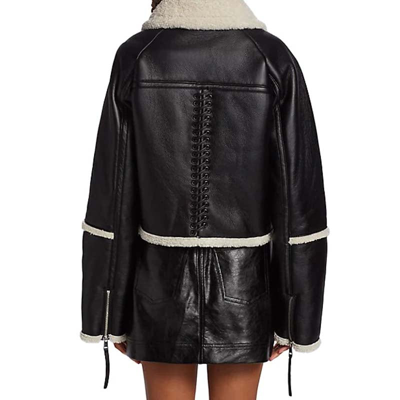 Corinne Faux Fur & Faux Leather Jacket