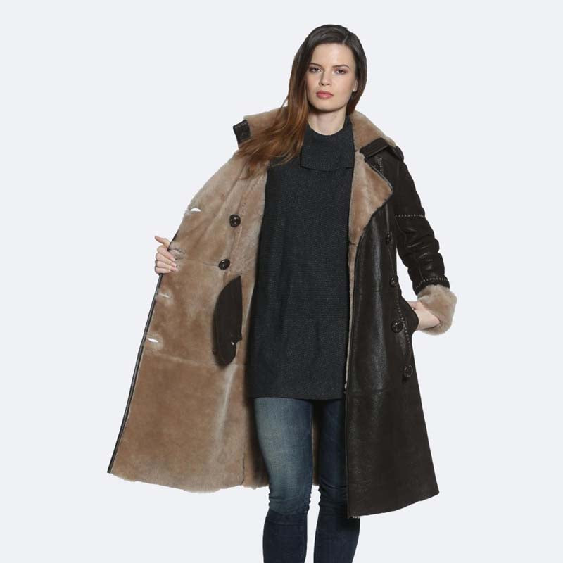 Purchase Shearling Style Winter Best High Quality Pam Sheepskin Coat For Sale