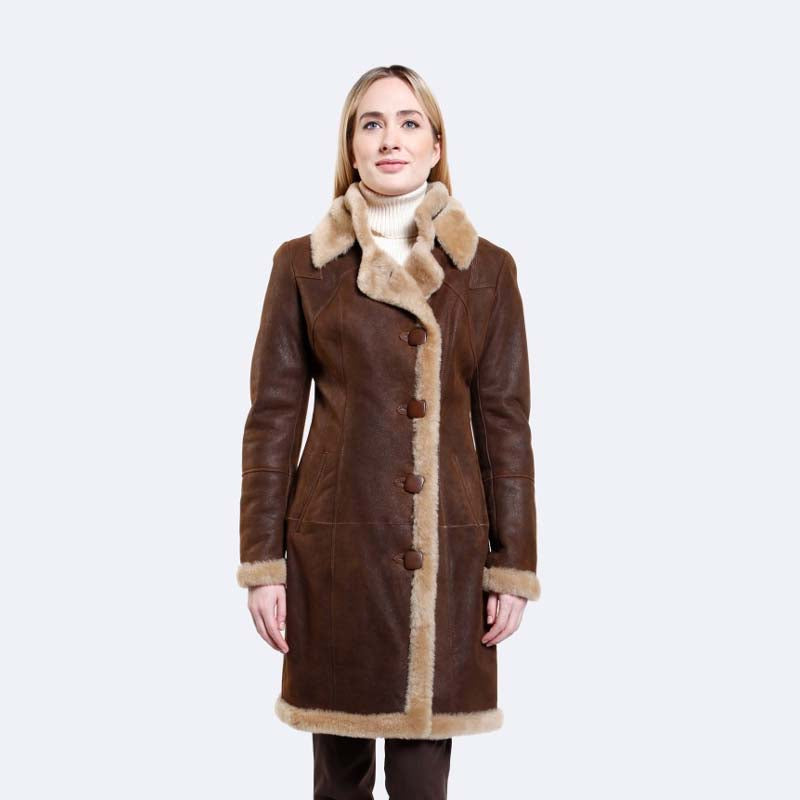 Fur Brown Jackets & Coats