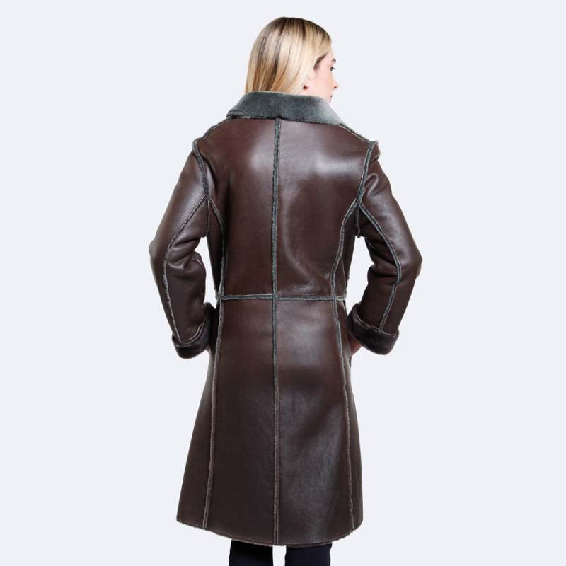 Buy Genuine Sophia Sheepskin Winter Best Style Long Shearling Coat For Sale