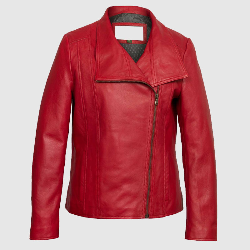 women red biker leather jacket online shop