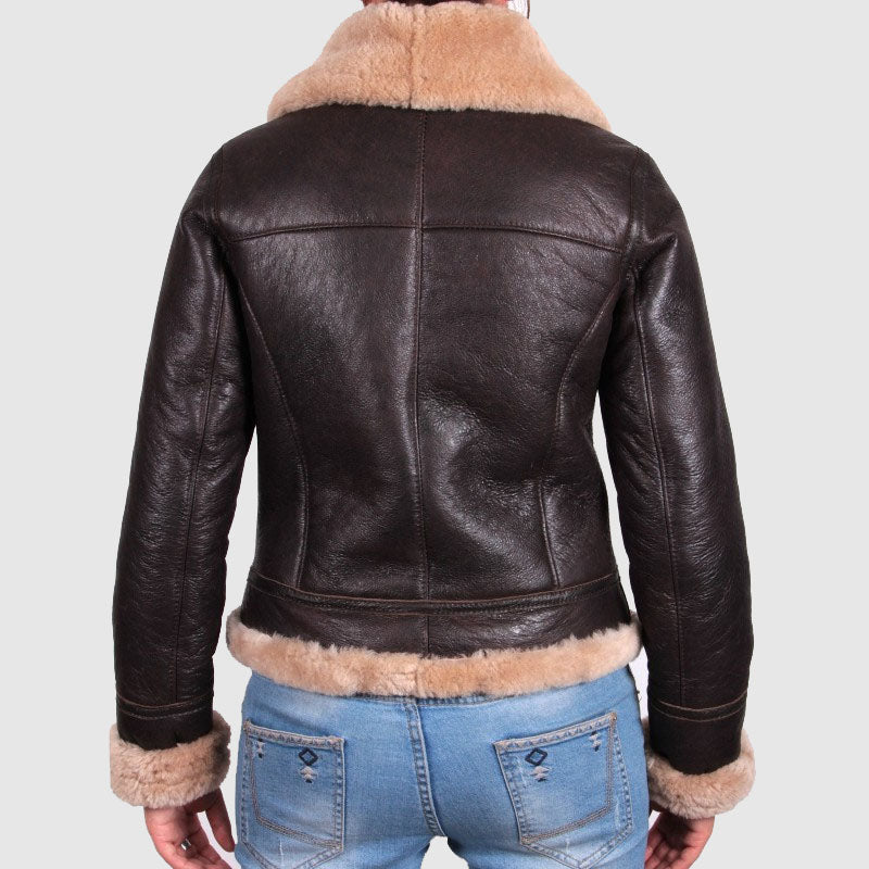 Buy Best Style Women Shearling Leather Jacket