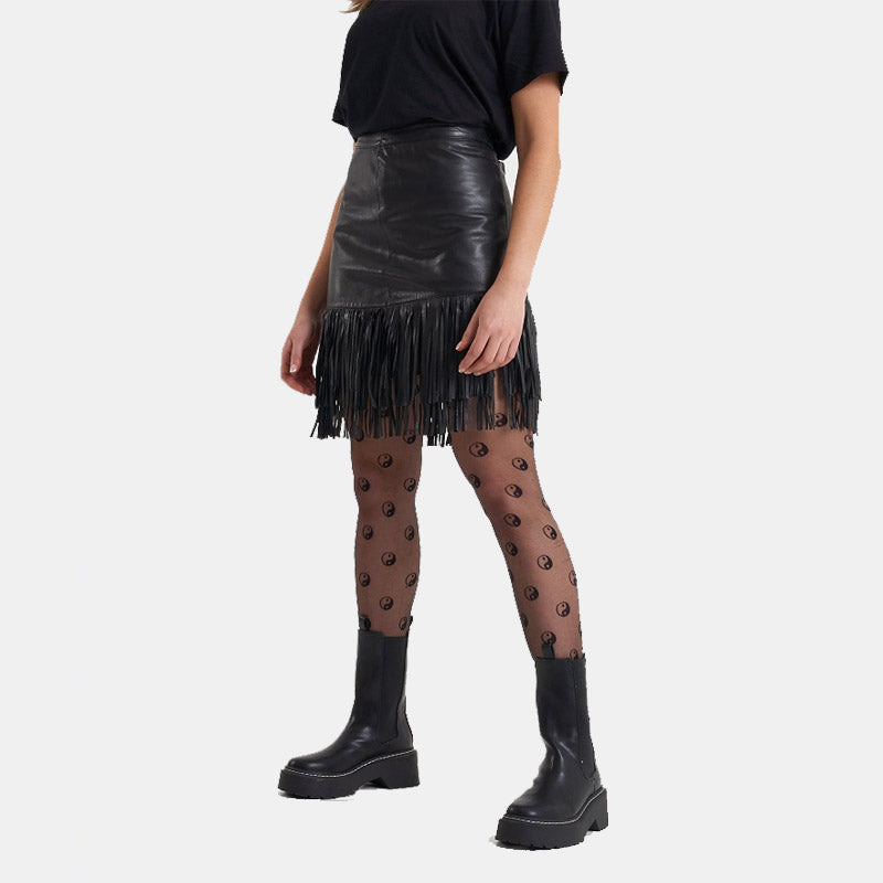 Premium Quality Women’s Fringe Leather Skirt